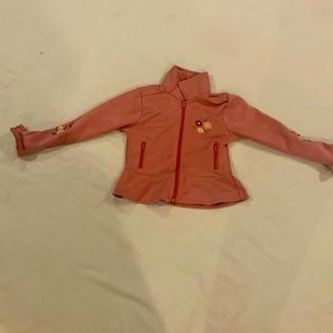 Girls lightweight zipper closure jacket, size 6, pink with flowers